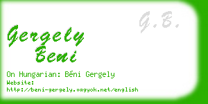 gergely beni business card