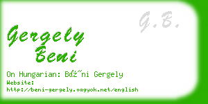 gergely beni business card